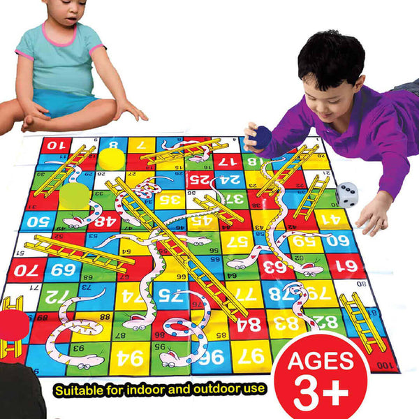 Fabric Floor Mat - Snakes and Ladders Game - 80 x 80 cm