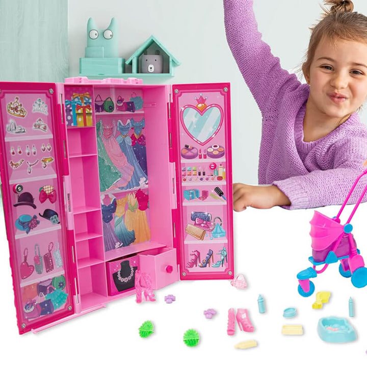 Fashion Doll Wardrobe Set with Clothes & Accessories