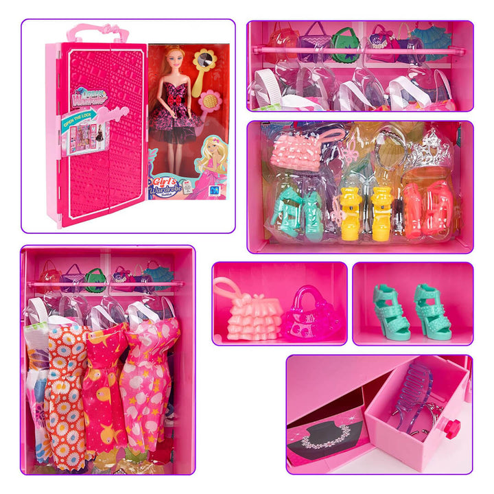 Fashion Doll Wardrobe Set with Clothes & Accessories