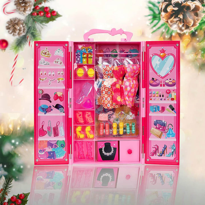 Fashion Doll Wardrobe Set with Clothes & Accessories