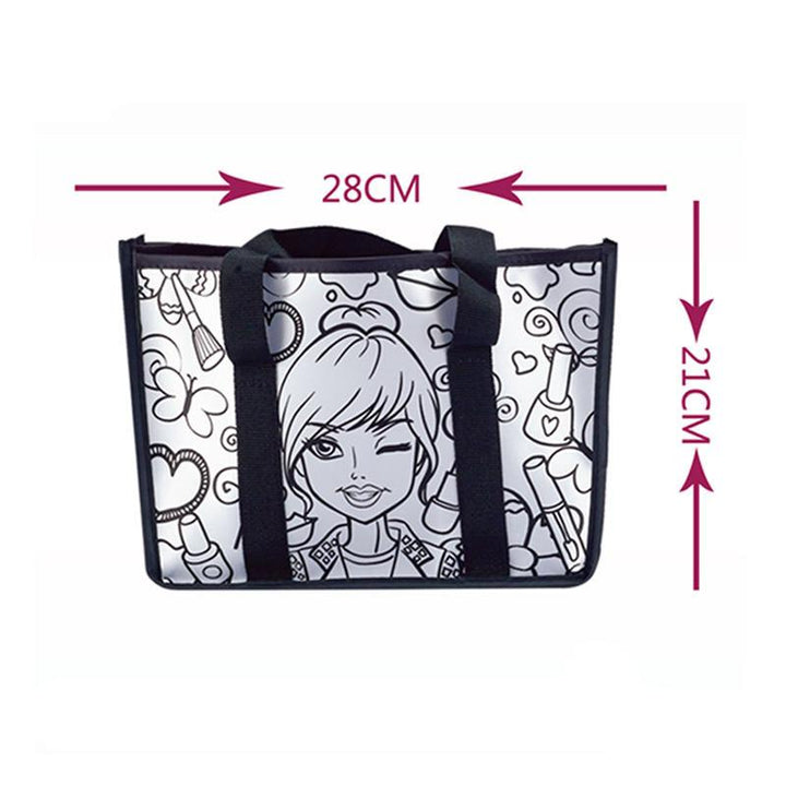 Fashion Girl Coloring Doodle Handbag set