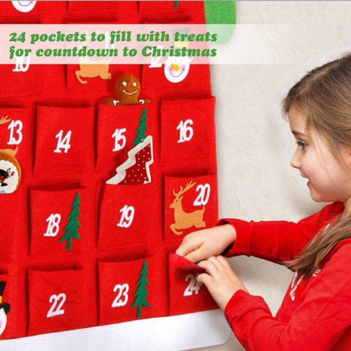 24 Days Countdown to Christmas wall calendar for children to fill with treats