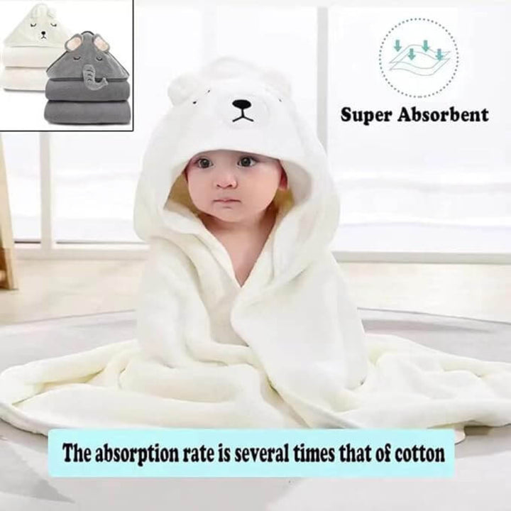 Fleece Baby Hooded Towel Blanket (Elephant, bear, dog, cat)