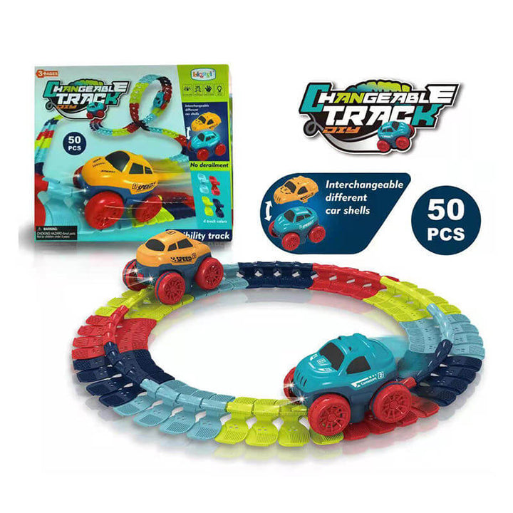 Fluorescent & Flexible Electric Car Track - 50 pcs
