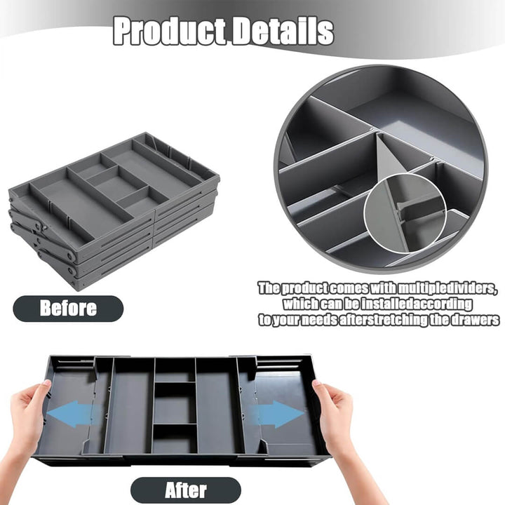 2/3 Tier Collapsible Drawer Organizer Tray – Adjustable & Space-Saving