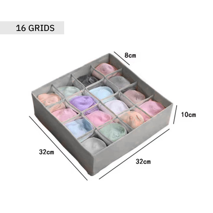 Fabric organizers with 16 grids, dimensions