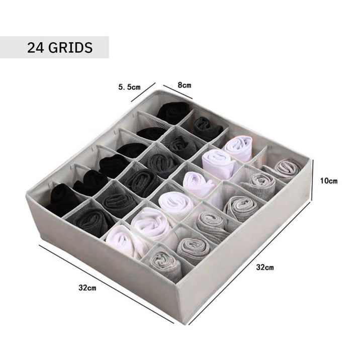 Fabric organizers with 24 grids, dimensions