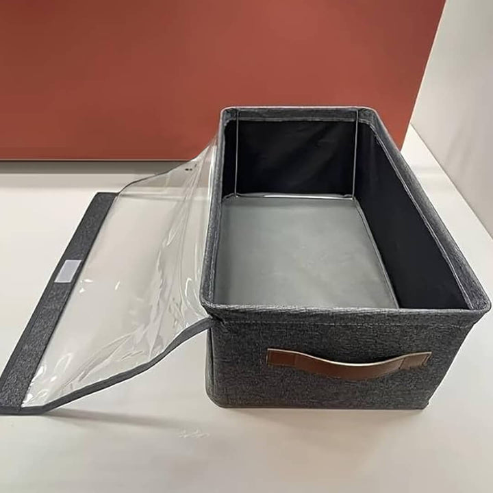 Drawer organizer with sturdy frame and clear lid
