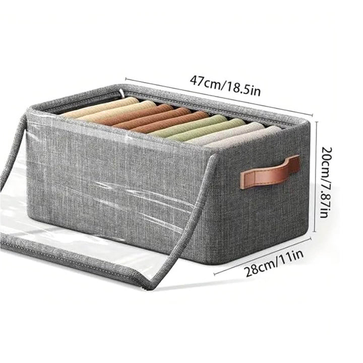Drawer organizer with sturdy frame and clear lid, dimensions