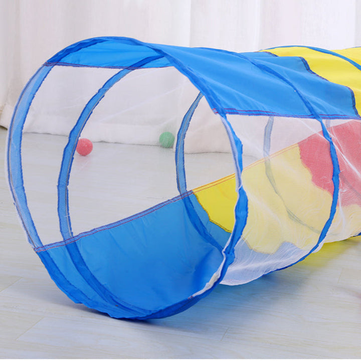 Pop-Up Portable Kids Tunnel with See-Through Mesh Sides