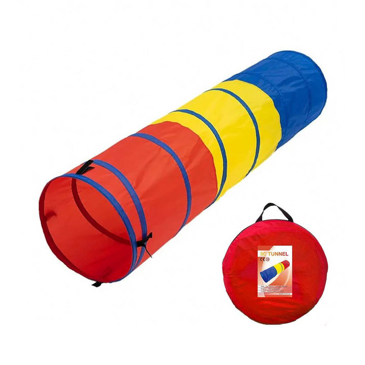 Pop-up play tunnel for toddlers with carry pouch