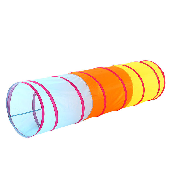 Tricolor Kids Portable Foldable Play Tunnel Blue - Orange - Yellow