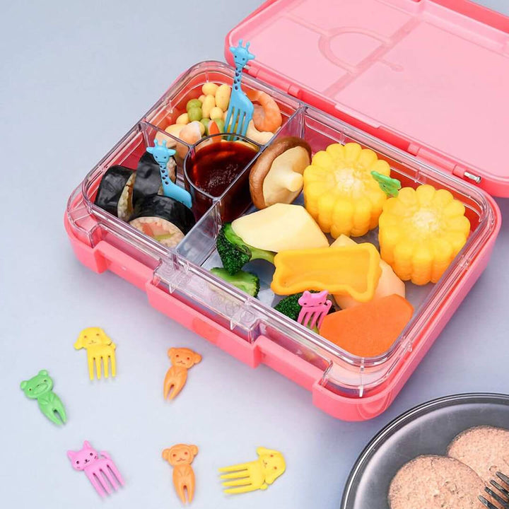 Animal bento food picks with silicone snack cups for kids