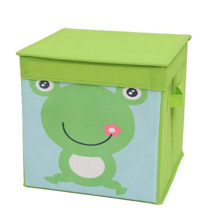 Cute Zoo Collapsible Fabric Toy Storage Organizer (25 x 25 cm) Green Frog 25 x 25 cm