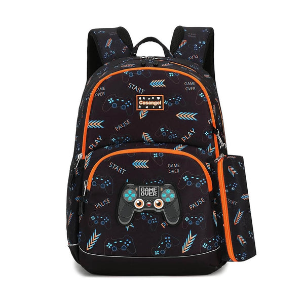 Kids school backpack & pencil case with game console design