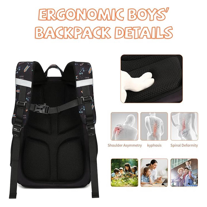 Ergonomic padded kids backpack with chest buckle
