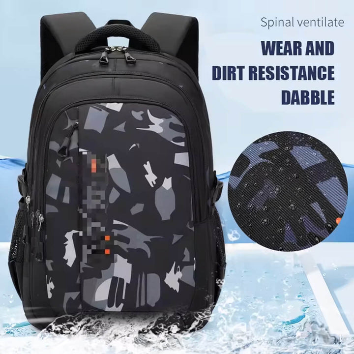 Durable Geometric Backpack – Kids & Teens School Bag