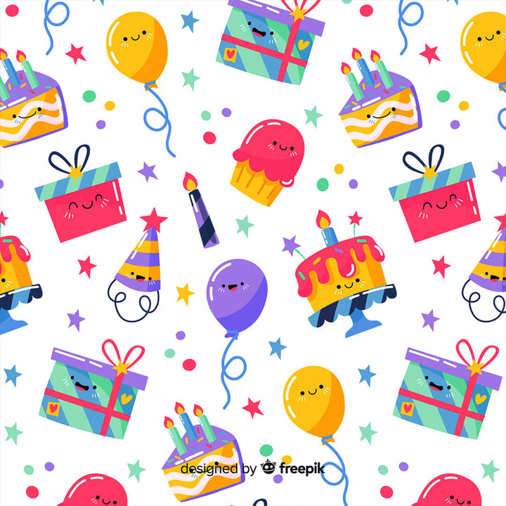 Colorful gift wrap for birthday presents and Christmas