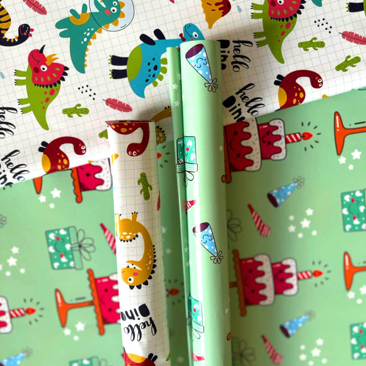 Colorful gift wrap for birthday presents and Christmas