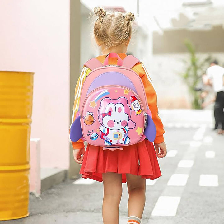 Cute Pink Rabbit Preschool Backpack – 3D Design