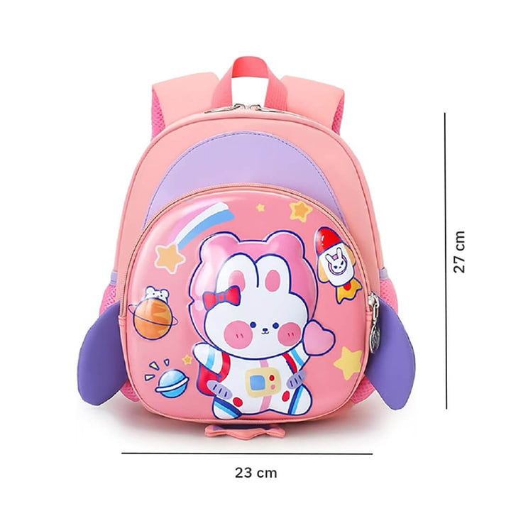 Cute Pink Rabbit Preschool Backpack – 3D Design