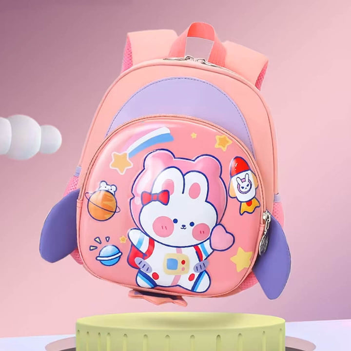 Cute Pink Rabbit Preschool Backpack – 3D Design