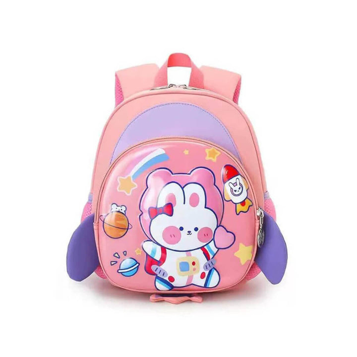 Cute Pink Rabbit Preschool Backpack – 3D Design