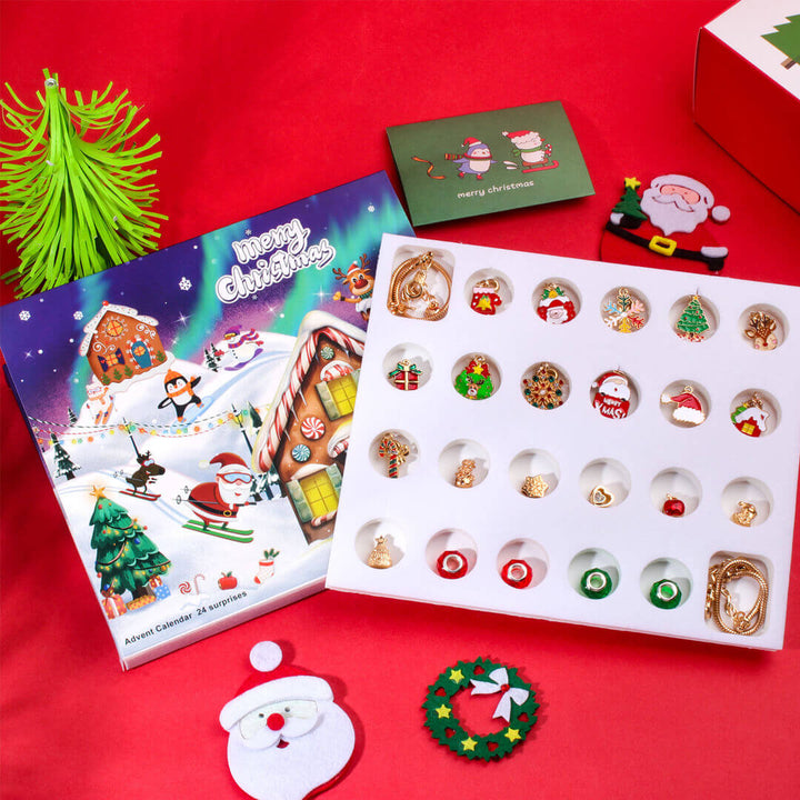 Christmas calendar with 22 charm beads and 2 bracelets