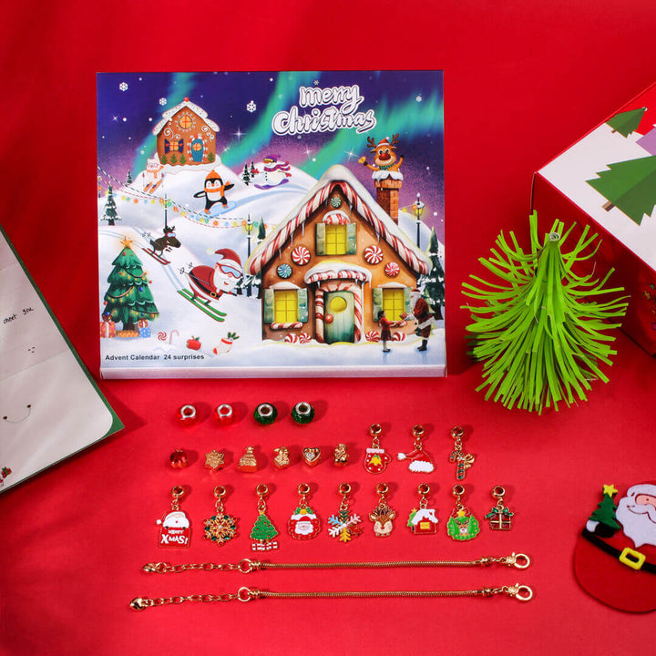 Girls’ advent calendar with 24 charm bracelet surprises