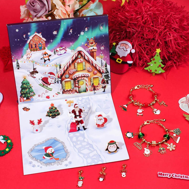 Advent calendar with 22 beads and 2 bracelets for girls