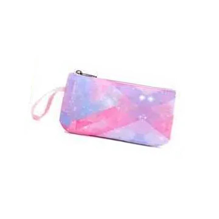 Waterproof pink and purple geometric pencil case