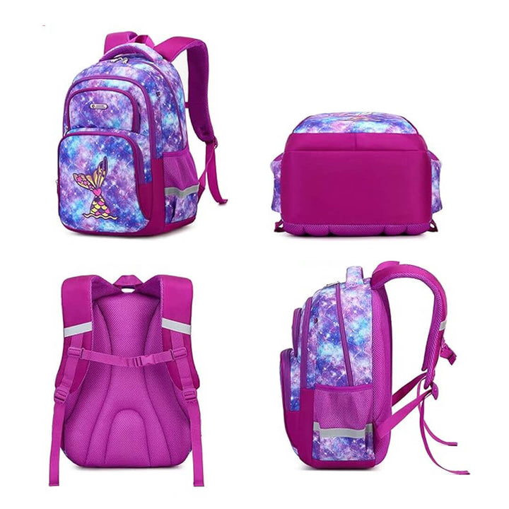 Girls Sparkly Dark purple mermaid backpack with padded back