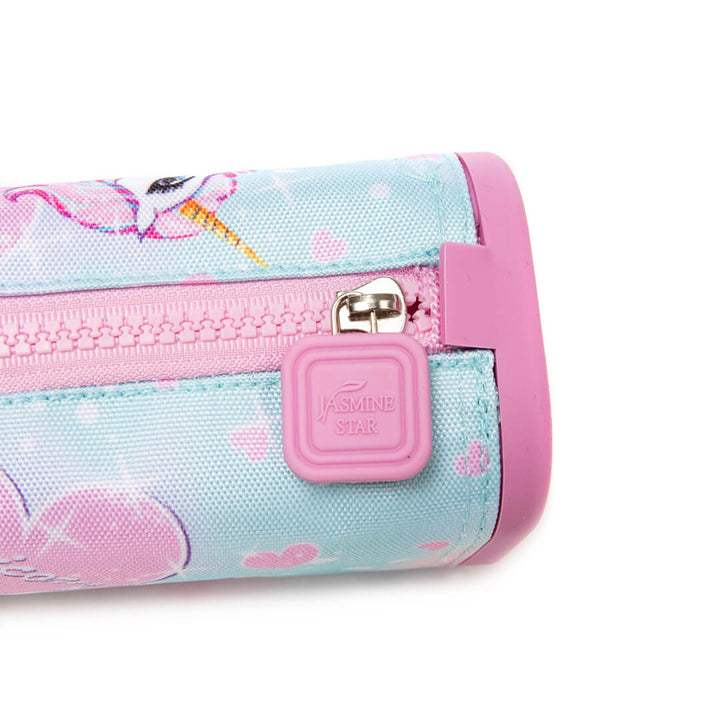 Girls’ cute pink pencil bag with metal zipper
