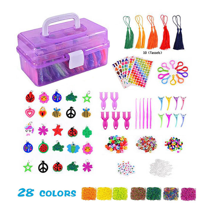DIY rubber band craft set for girls with portable storage box
