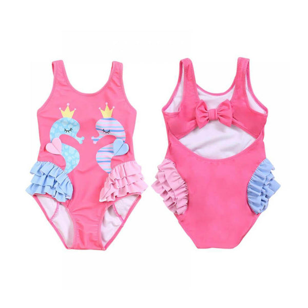 Girls Pink Flamingo One-Piece Swimsuit (2–3 Years)