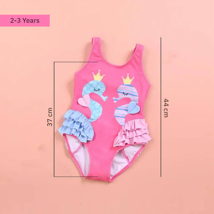 Girls Pink Flamingo One-Piece Swimsuit (2–3 Years) 2 - 3 Years