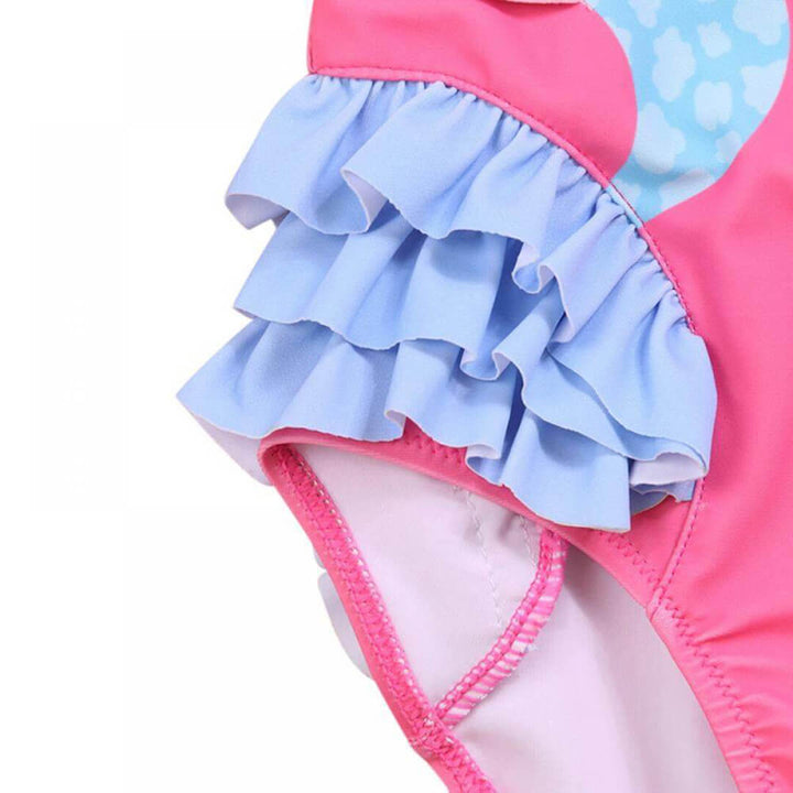 Girls Pink Flamingo One-Piece Swimsuit (2–3 Years)