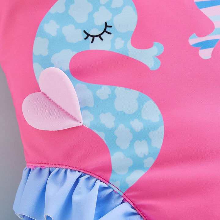 Girls Pink Flamingo One-Piece Swimsuit (2–3 Years)