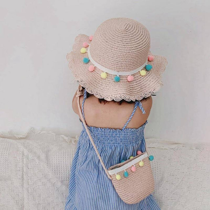 Girls Summer Hat and Shoulder Bag Set (3–8 Years)