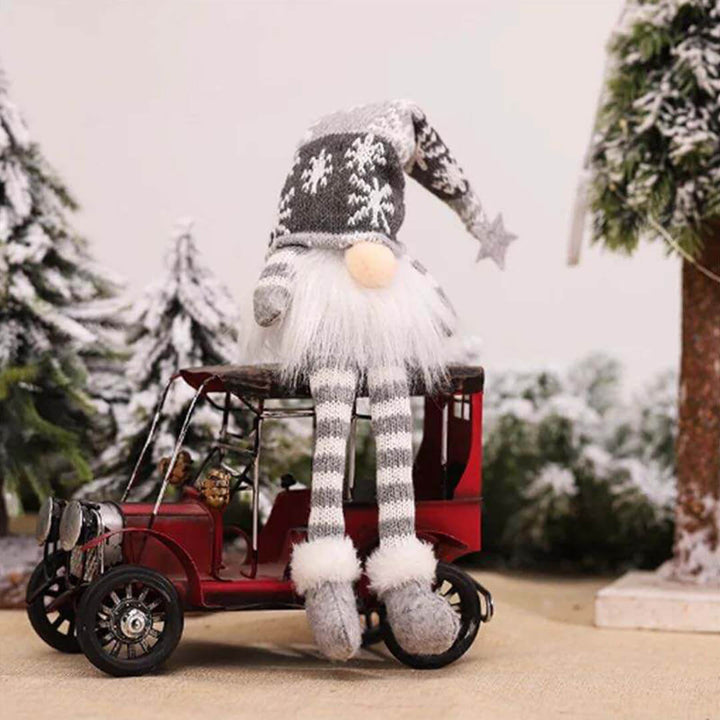 Grey Christmas gnome with long legs