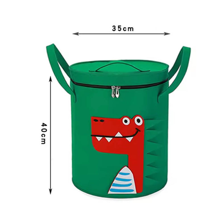 Felt Toy Storage Hamper with Zipper Closure
