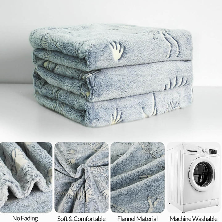 Grey Dinosaur Glow-in-the-Dark Blanket