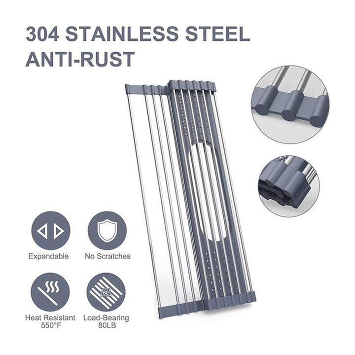 Over-the-Sink Roll-Up Dish Drying Rack