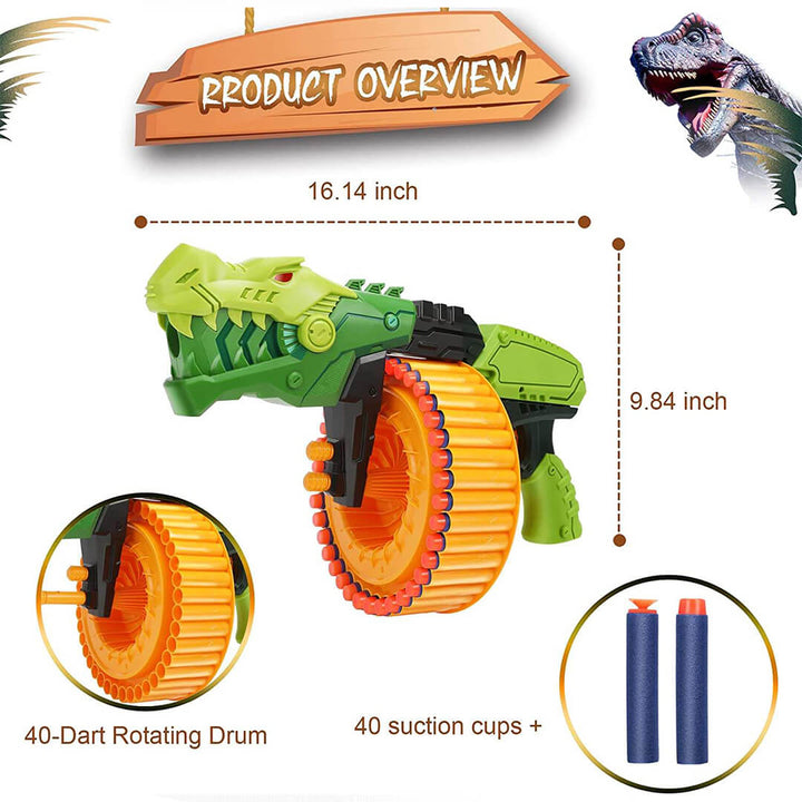 Dino Power Toy Gun Foam Blaster - 40 Soft Bullet Shooting Game