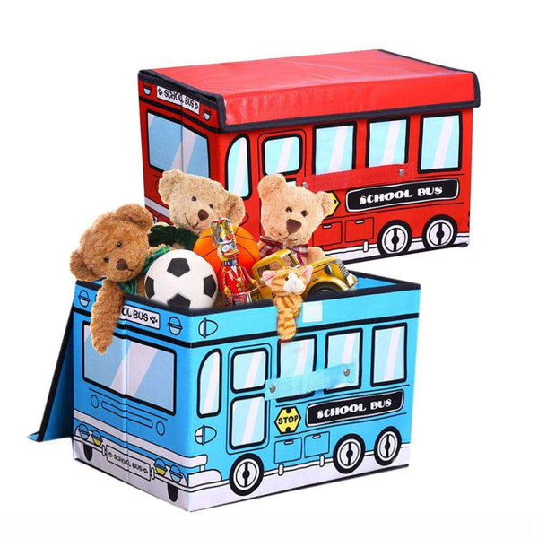 Kids Collapsible Storage Box - School Bus Design