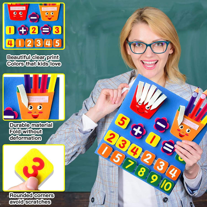 Felt Early Education Math Set – Interactive Addition Subtraction Tool