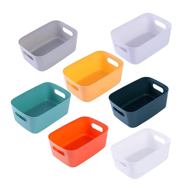 Multifunctional Handled Plastic Storage Box; 6 colors are available.
