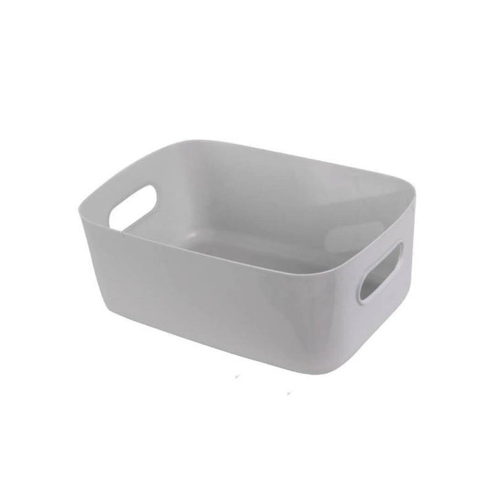 Multifunctional Handled Plastic Storage Box,  grey color
