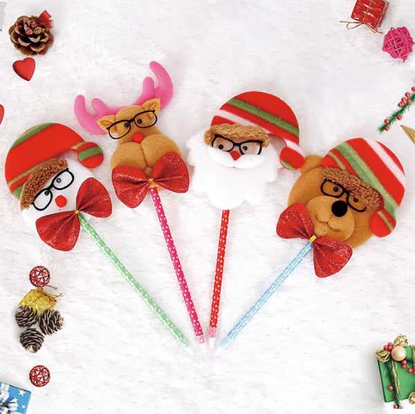 Handmade Christmas Ballpoint Pens – Festive Fabric Characters
