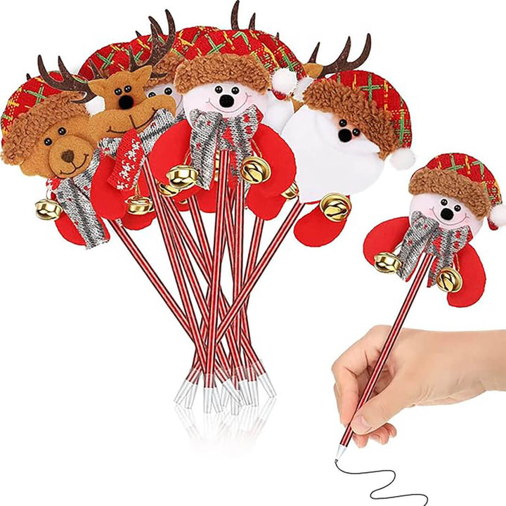 Cute Christmas ballpoint gift pens with jingle bells for kids 